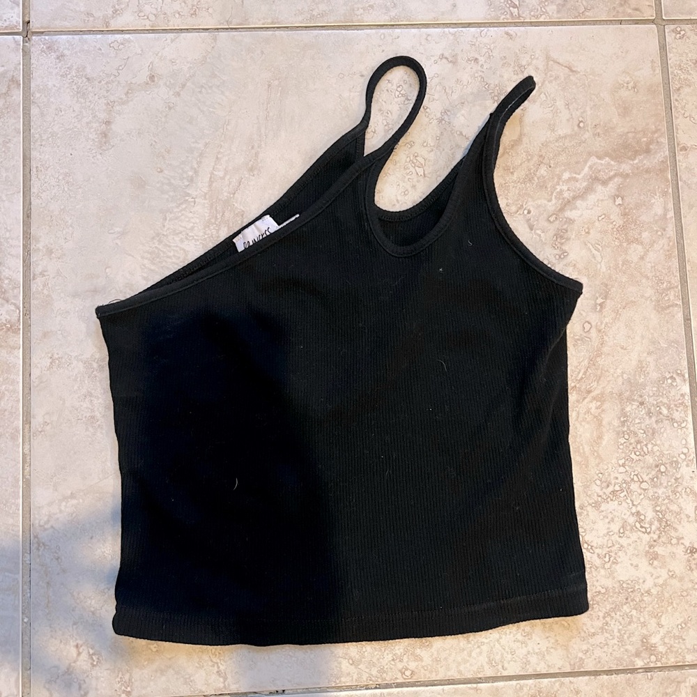Princess Polly One Shoulder Ribbed Crop Top